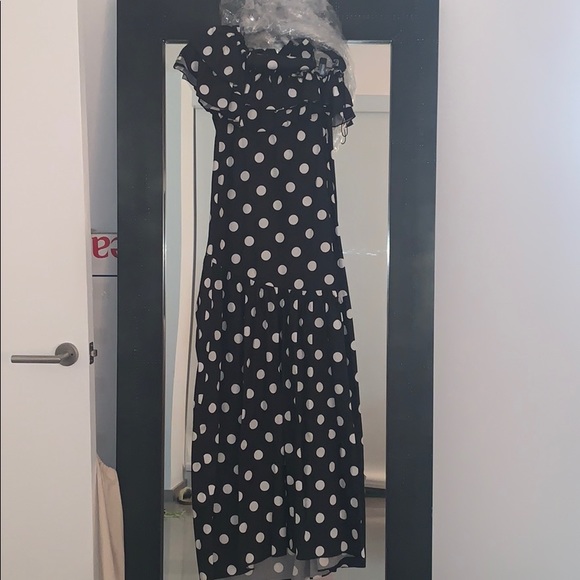 Caroline constas Rhea polka dot one shoulder gown - Picture 2 of 11